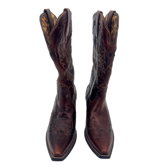 9.5 LAREDO Women’s Leather Studded Western Boots - Picture 3 of 8